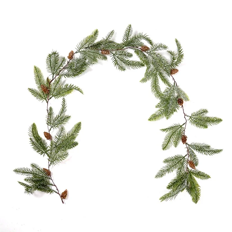 150cm Christmas Wreath Rattan Artificial Vine Hanging Floral Garland Christmas Decorations for Home Xmas Fireplace Door Decor