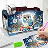5D DIY Diamond Painting Art Decorative Storage Box Wood Storage Clutch (Owl)