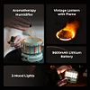 FLEXTAIL Fishtail Outdoor Flame Lantern, 3 in 1 Vintage Flame Lantern with Flame Mode and Humidifier Mode, Rechargeable Camping Lantern 9600mAh Battery for Patio, Hiking, Camping, Bedroom