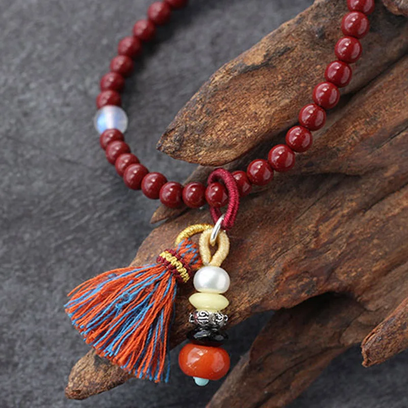 Zen Cairn Cinnabar Blessing Charm Bracelet
