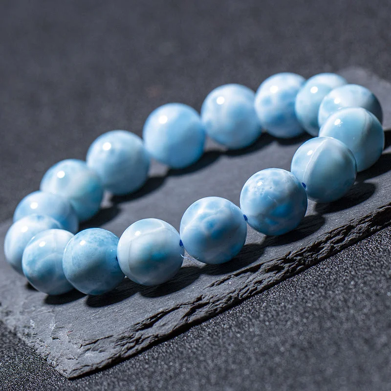 Aquamarine Beaded Peace Healing Bracelet