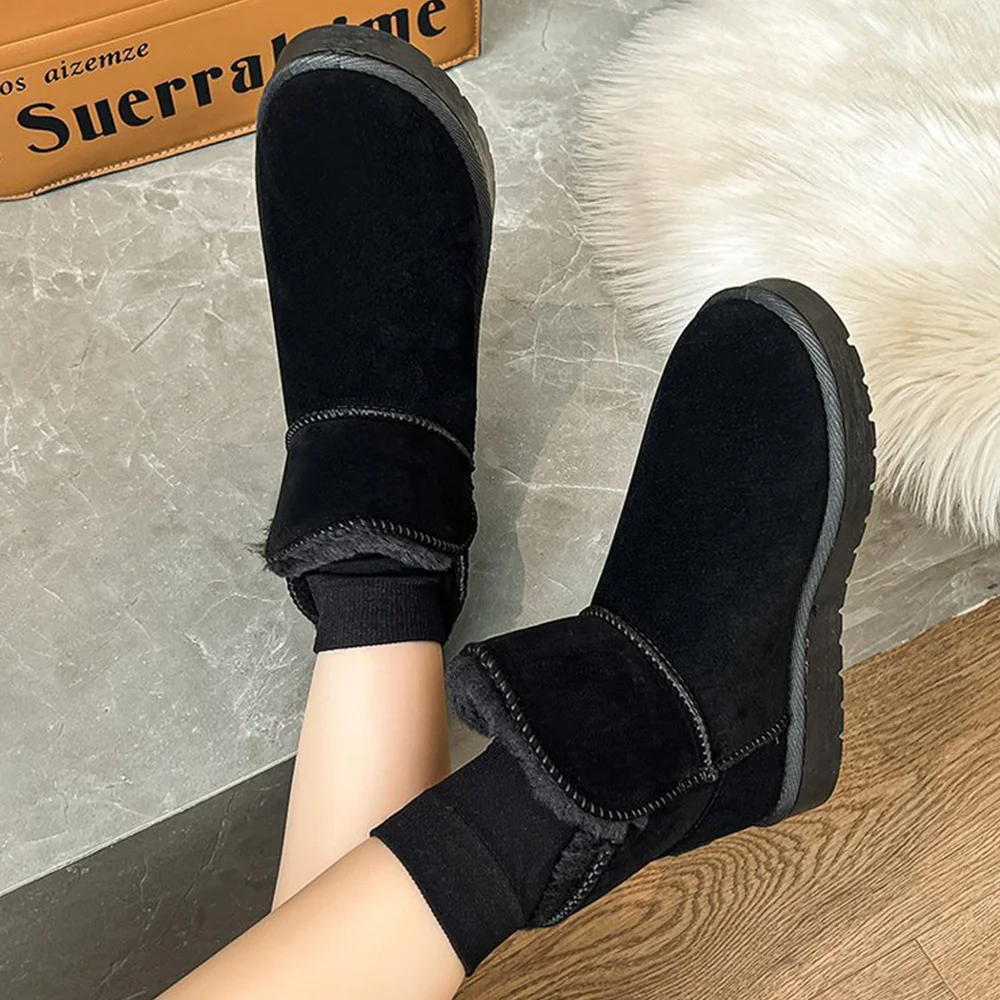 Smiledeer New winter short-tube thick-soled plus velvet thickened warm cotton shoes