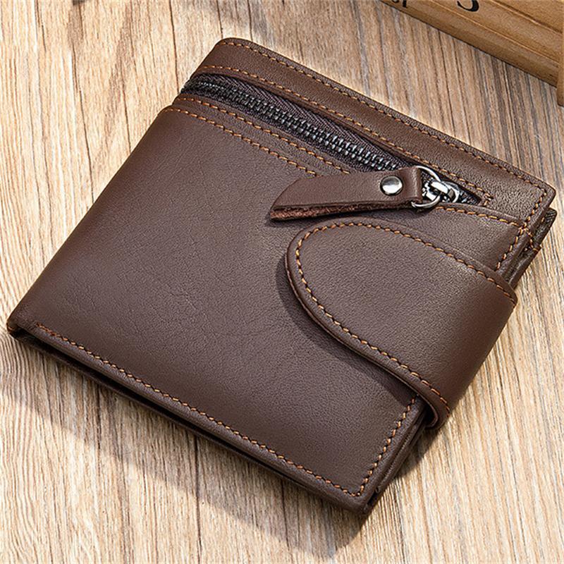 Retro Leather Coin Purse Large-Capacity Buckle Mini Wallet