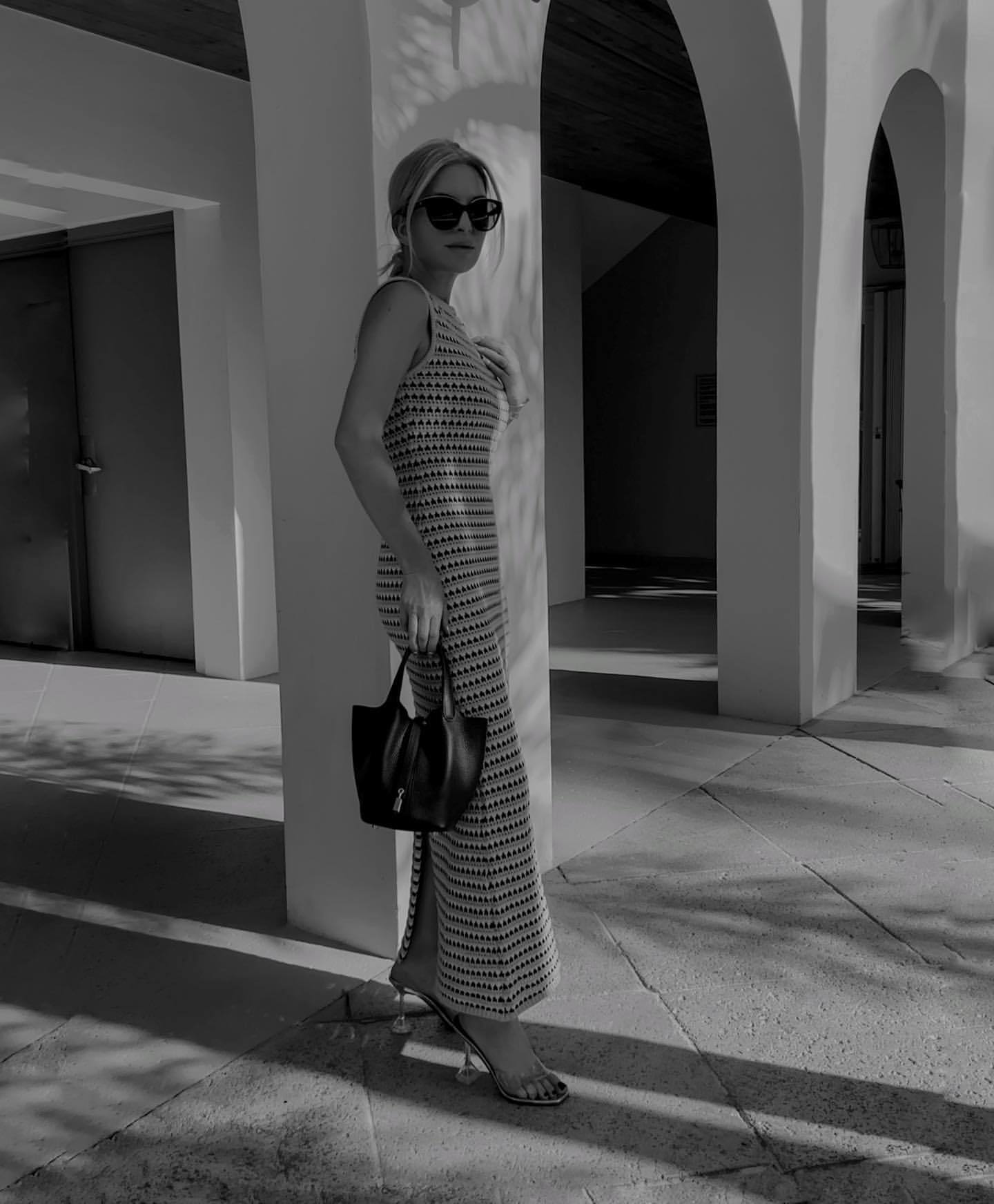 Ootddress Striped See-Through Long Dress Female Elegant Sleeveless High Waist Patchwork Fashion Beach Dress Knit Maxi Dress Summer