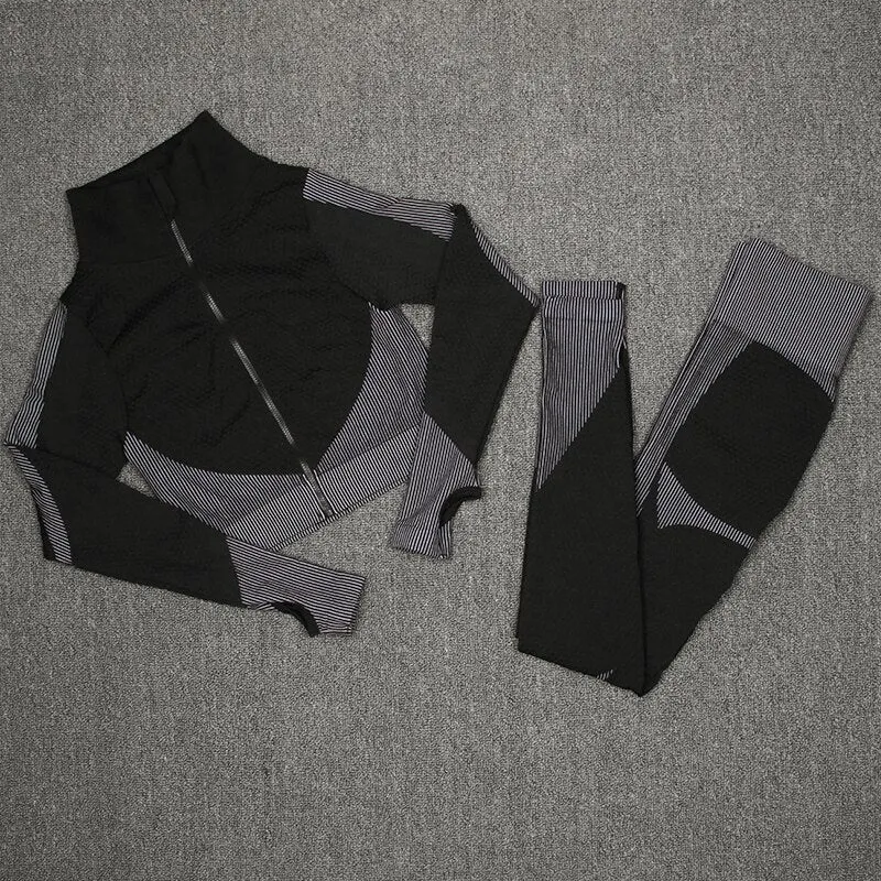2pcs/3pcs Seamless Sport Sets Women High Stretchy Outdoor Running Gym suits for women Bra Leggings And Top two piece set women