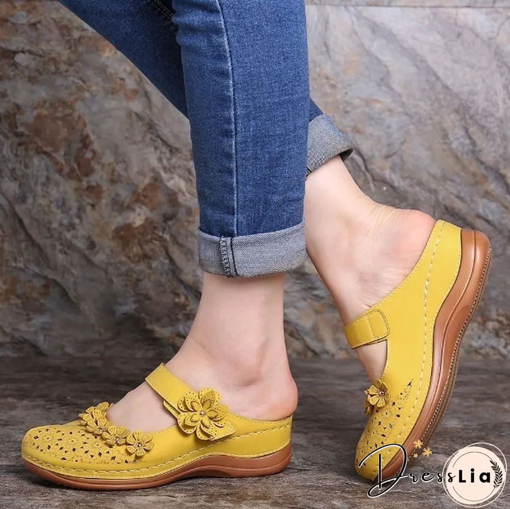 New Arrival Women Vintage Style Sandals Flats Shoes Summer Casual Shoes Retro Shoes Breathable Shoes