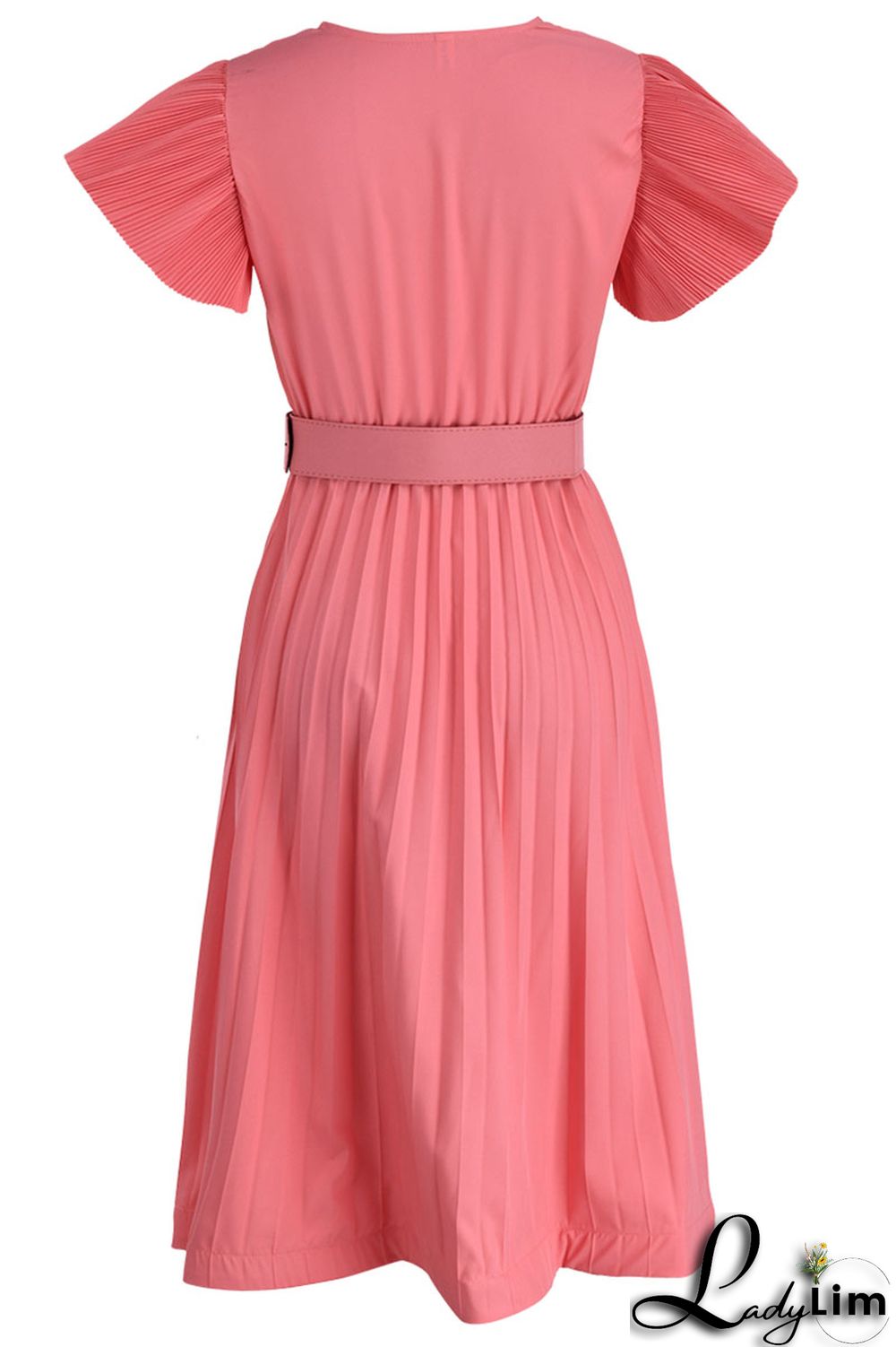 White Casual Solid Patchwork Fold V Neck Straight Dresses