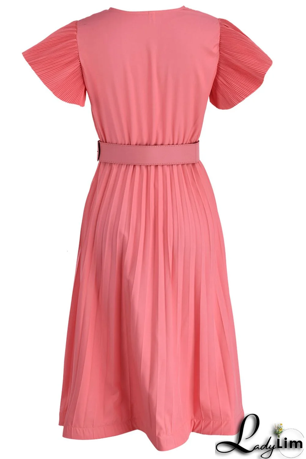 White Casual Solid Patchwork Fold V Neck Straight Dresses