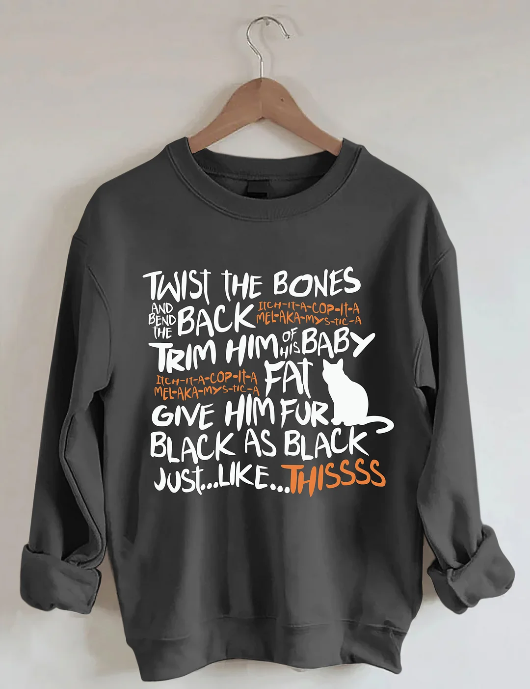 Twist The Bones Halloween Cat Sweatshirt