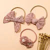 3PCS Adorable Floral Bowknot Hair Head Bands Set for Babies