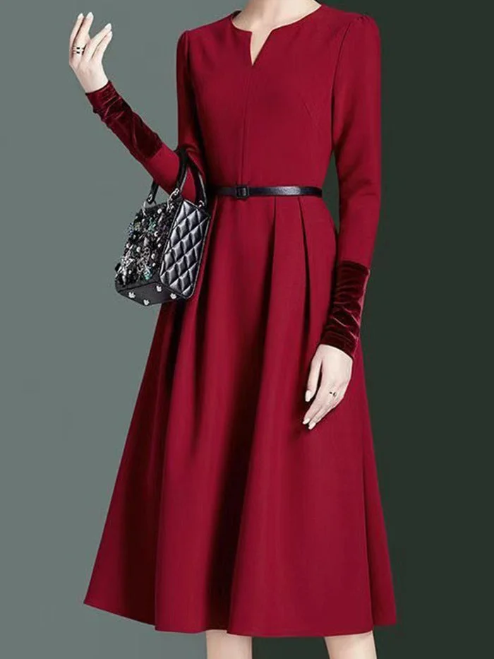 Elegant V-Neck Black Dress