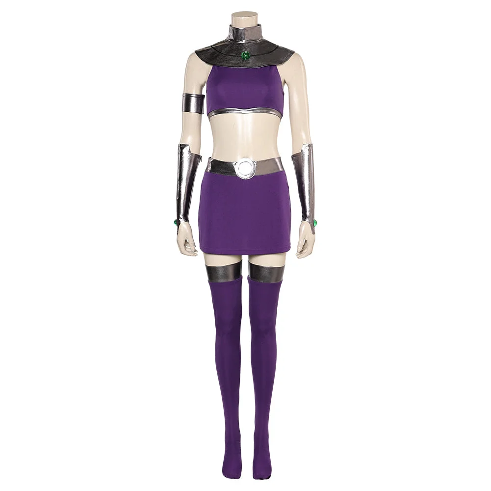 TV Teen Titans Koriand'r Starfire Purple Set Outfits Cosplay Costume Halloween Carnival Suit