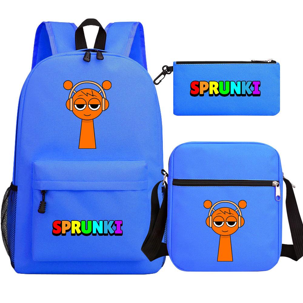 Mayoulove Sprunki Pattern Backpack Lightweight Design with Multiple Pockets for School and Outdoor Use-Mayoulove