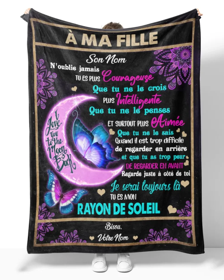 Je T'aime Ma Fille Mon Fils - Plaid Personnalisable Enfant