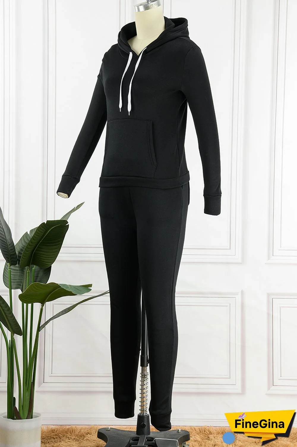 Khaki Casual Solid Patchwork Hooded Collar Long Sleeve Two Pieces