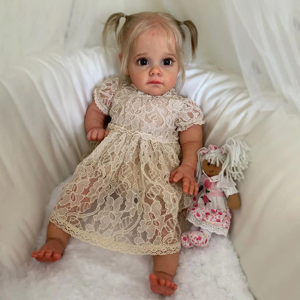 Reborn Awake Baby Girl Frence 17" or 22" Real Lifelike Cloth Body Reborn Toddlers Doll Set With Heartbeat💖 & Sound🔊 -Creativegiftss® - [product_tag] RSAJ-Creativegiftss®