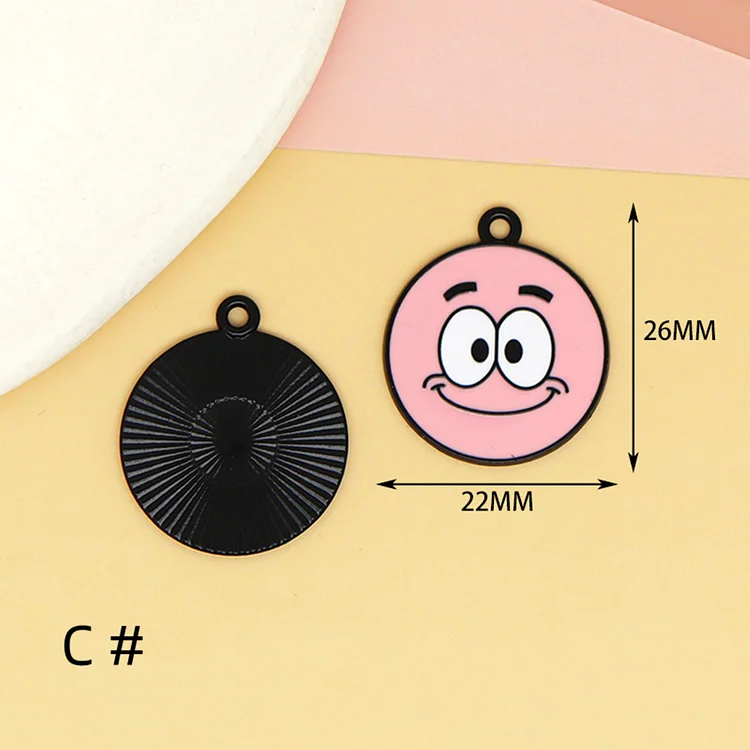  10/30pcs Cartoon SpongeBob SquarePants Star Charm Anime Animal Charms Enamel Charm Pendant Bracelet DIY Earring Necklace Key Chain Jewelry Accessories