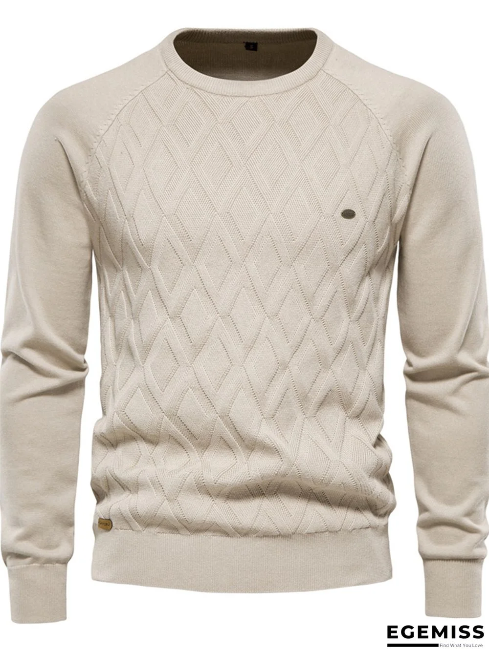 Men's Solid Color Crewneck Pullover Knit Sweater | EGEMISS