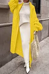 Women's Stylish Warm Long Solid Color Chunky Knit Cardigan