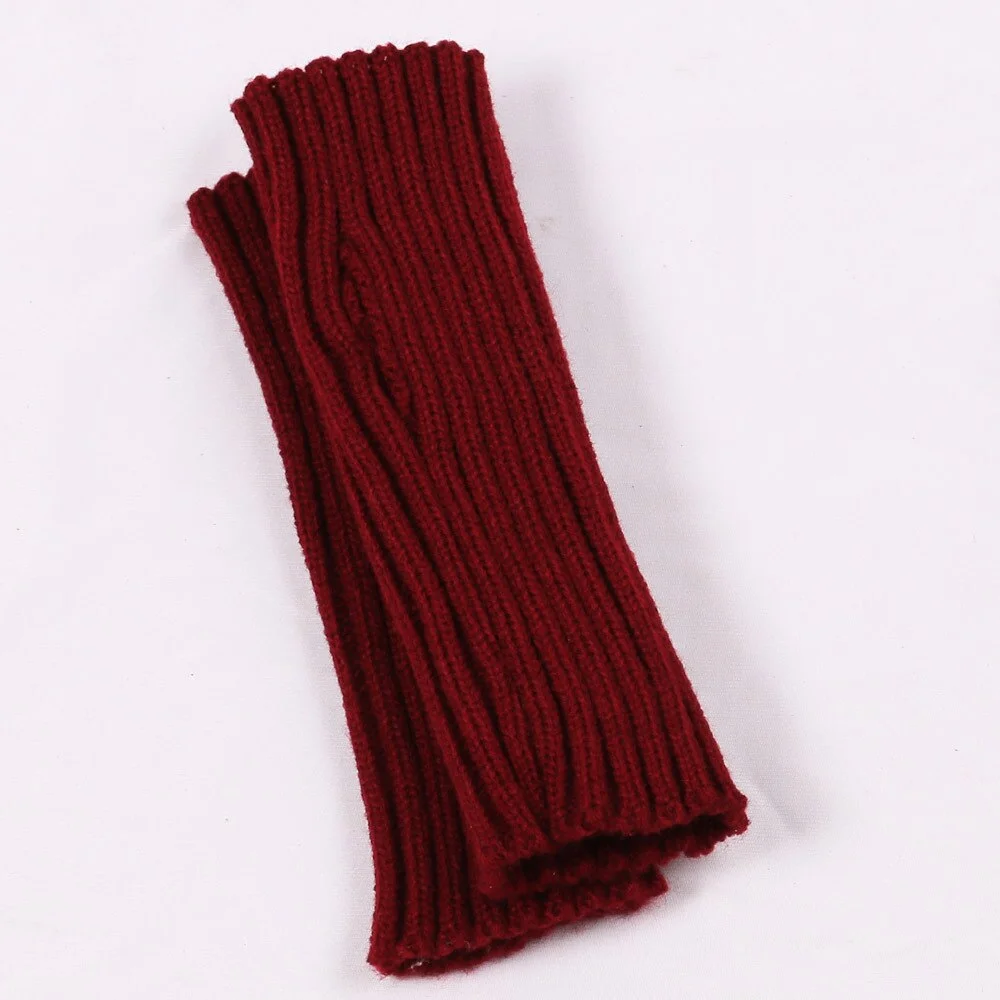 Arm Warmers Women Solid Striped Knitted Half-fingered Womens Mitt Japanese Style All-match Simple Soft Trendy Kawaii Leisure New