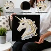 DIY Pearl Painting Unicorn for Home Decor with Frame(25x25cm)