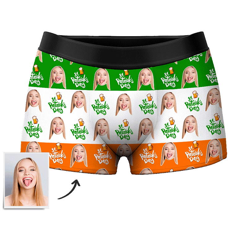 Men's Custom Face Boxer Shorts - St.Patrick's Day