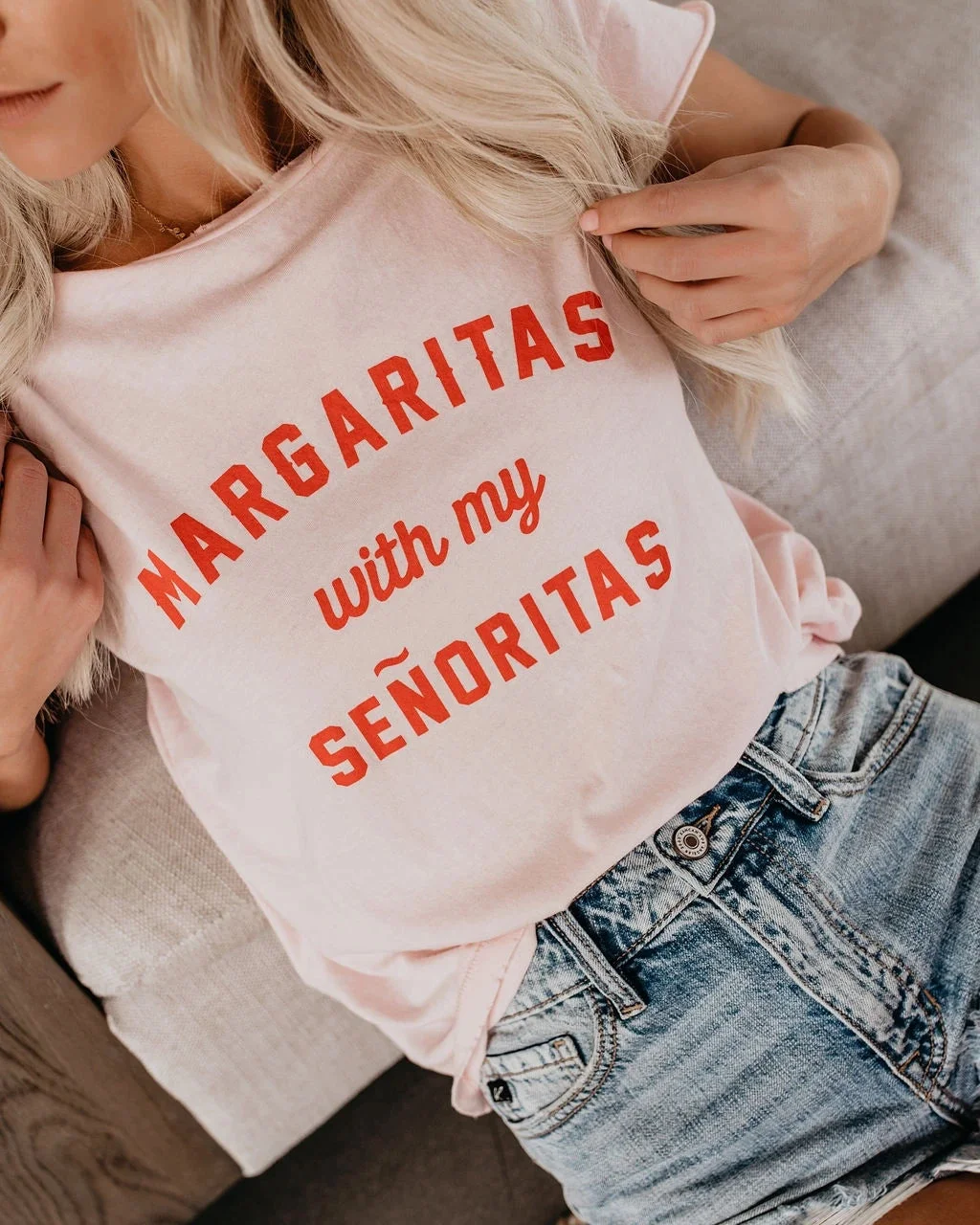 MARGARITAS WITH MY SEÑORITAS Cotton T-shirt