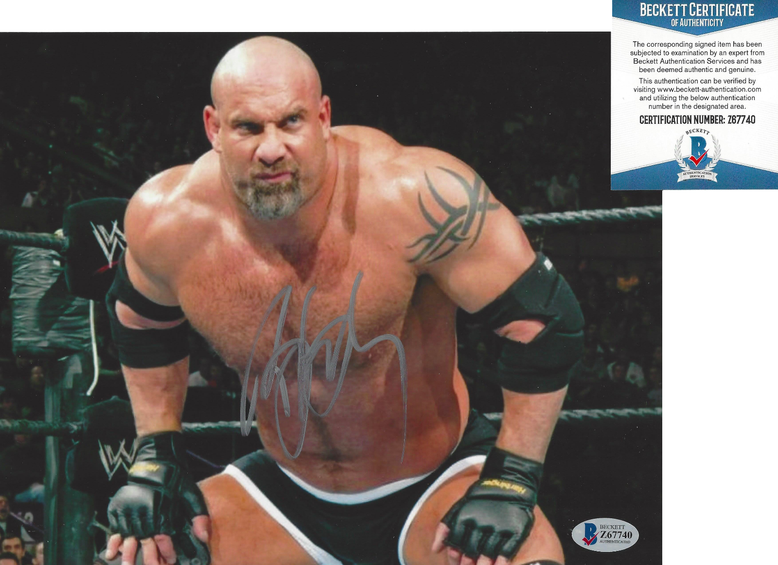 BILL GOLDBERG SIGNED WWE WRESTLING LEGEND 8x10 Photo Poster painting WWF BECKETT COA BAS