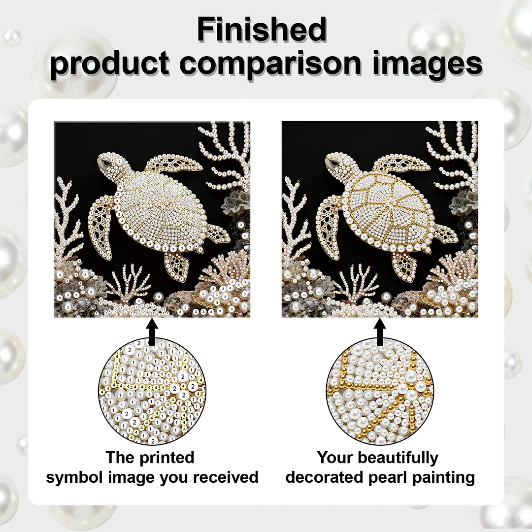 Turtle DIY Pearl Art Diamond Painting Kit for Adults Home Decor 25x25cm With Frame