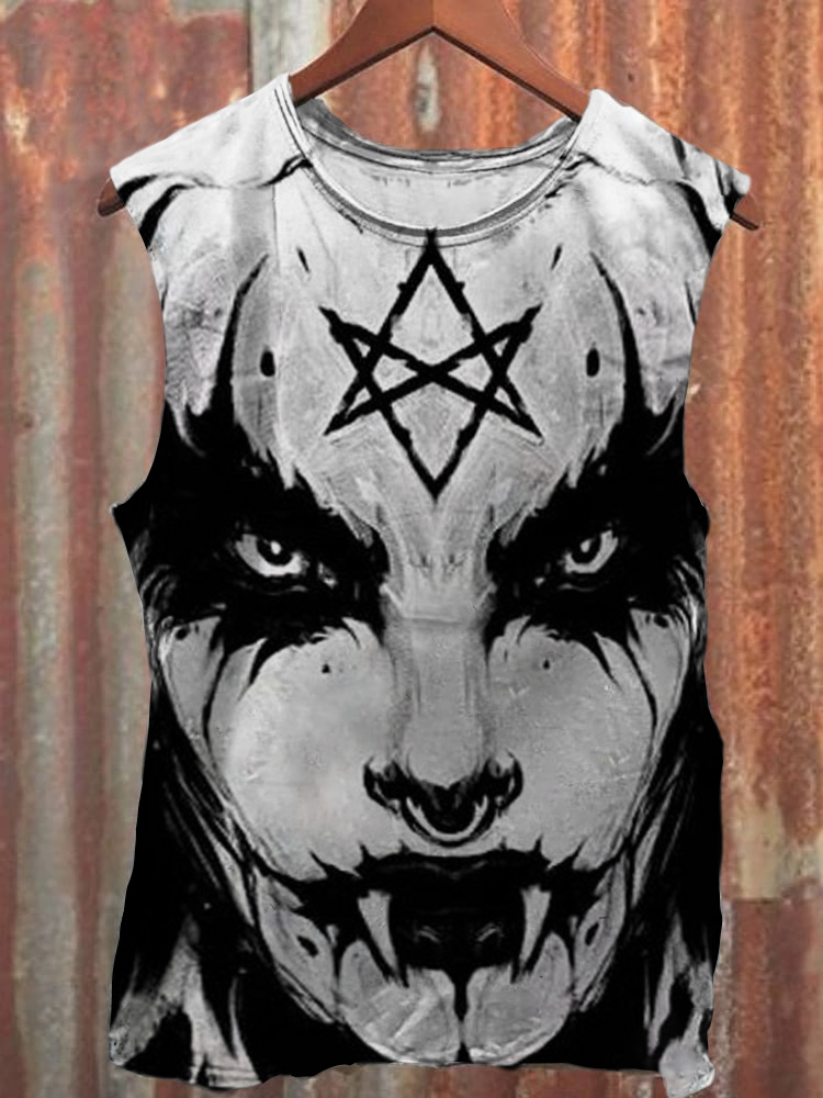 Unisex Satan Devil Print Casual Vest / Rvogue / Rvogue