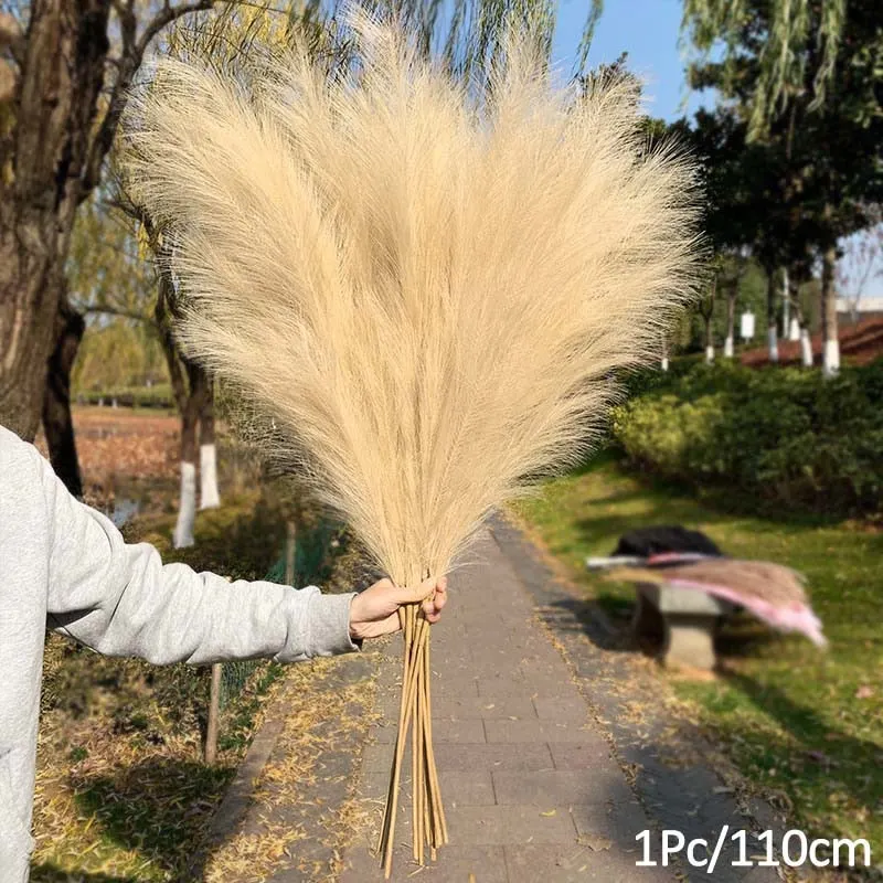 1Pcs Artificial Pampas Grass Home Room Decor Simulation Reed Flower Bouquet DIY Wedding Decoration Birthday Party Supplies