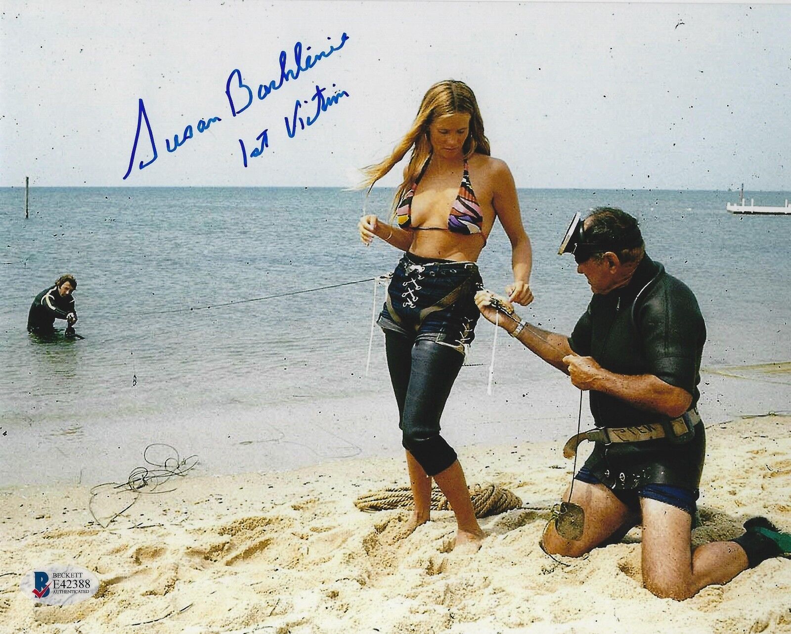 Susan Backlinie Signed JAWS Production 8x10 Photo Poster painting BAS Beckett COA 1st Victim 1