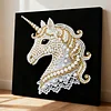 DIY Pearl Painting Unicorn for Home Decor with Frame(25x25cm)