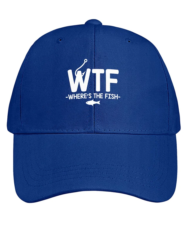 Men's /Women's WTF - Where's The Fish Graphic Printing Regular Cotton Fit Adjustable Hat socialshop