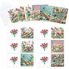 12Pcs Flower Bouquet DIY Diamond Painting Greeting Cards for Adult Holiday Gifts