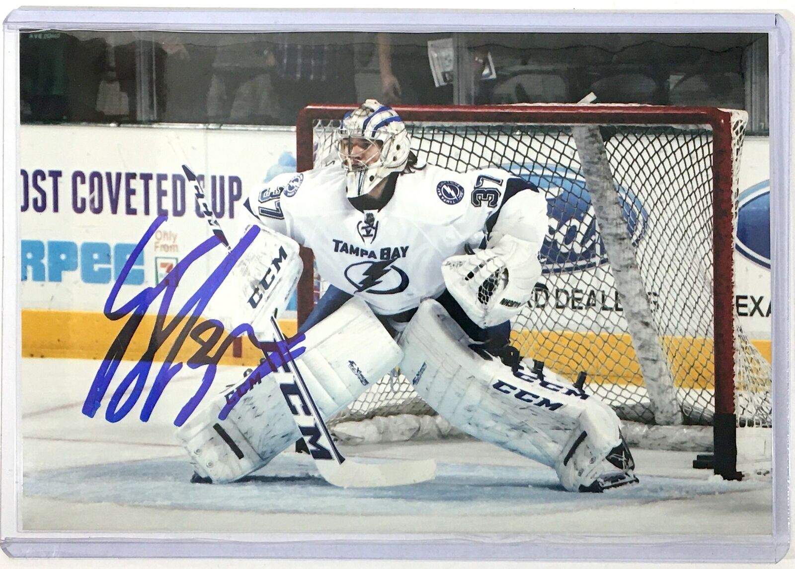 Kristers Gudlevskis Signed 4x6 Photo Poster painting Tampa Bay Lightning Auto Autograph