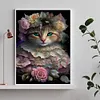 Diamond Painting -DIY Round Drill Flower Cat