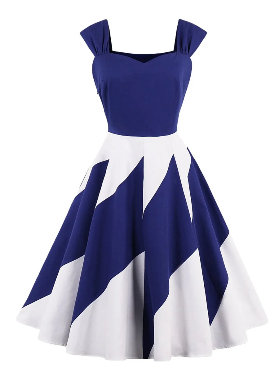 Slip Dress Color Block Elegant Trendy Dress for Women