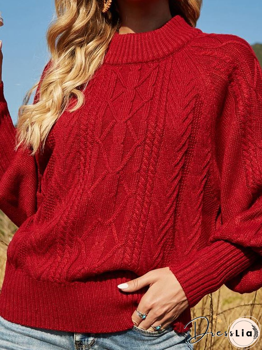 Fashion High Neck Plain Sweater