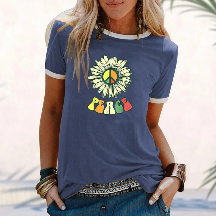 Hippies Peace T-shirt Tee-01293#541348-Annaletters