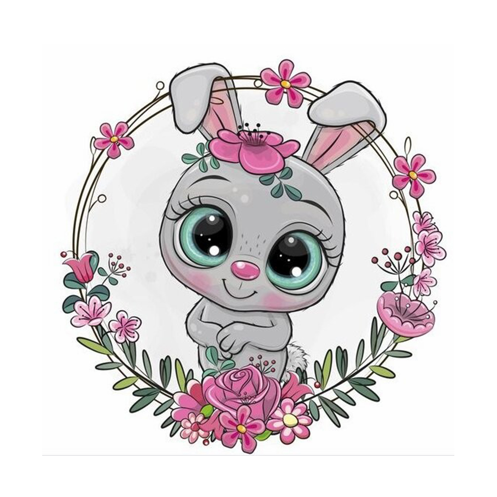 

30*30CM - Round Drill Diamond Painting - Cartoon Rabbit, 501 Original