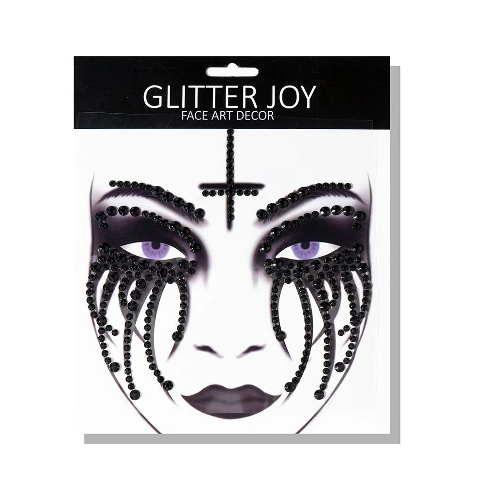 1 Pcs Halloween Body Art Makeup Party Festival Skull Bone Face Jewel Makeup Sticker For Carnival Night Clubbing Holiday Gift