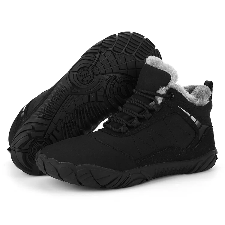 HiGropcore Hike Footwear Winter Barefoot Boots, Fur Lined Waterproof Snow Boots Womens Mens, Wide Toe Box Minimalist Ankle Booties