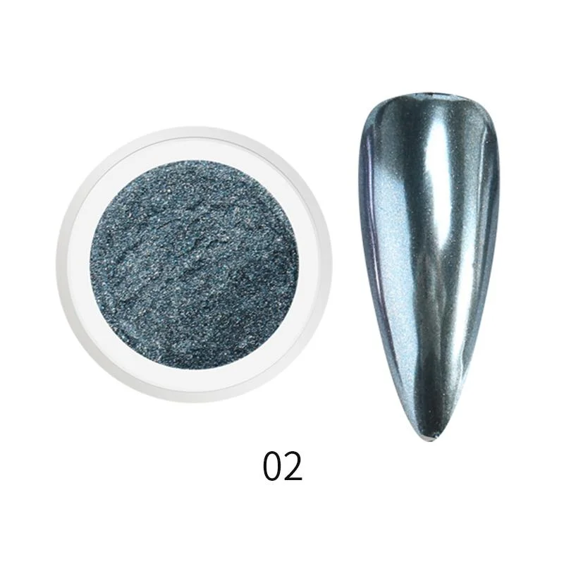 1 Box Solid Mirror Nail Glitters Powder Dust for Metal Nail Art Nail Powder Chrome Pigment DIY Nail Art Decorations