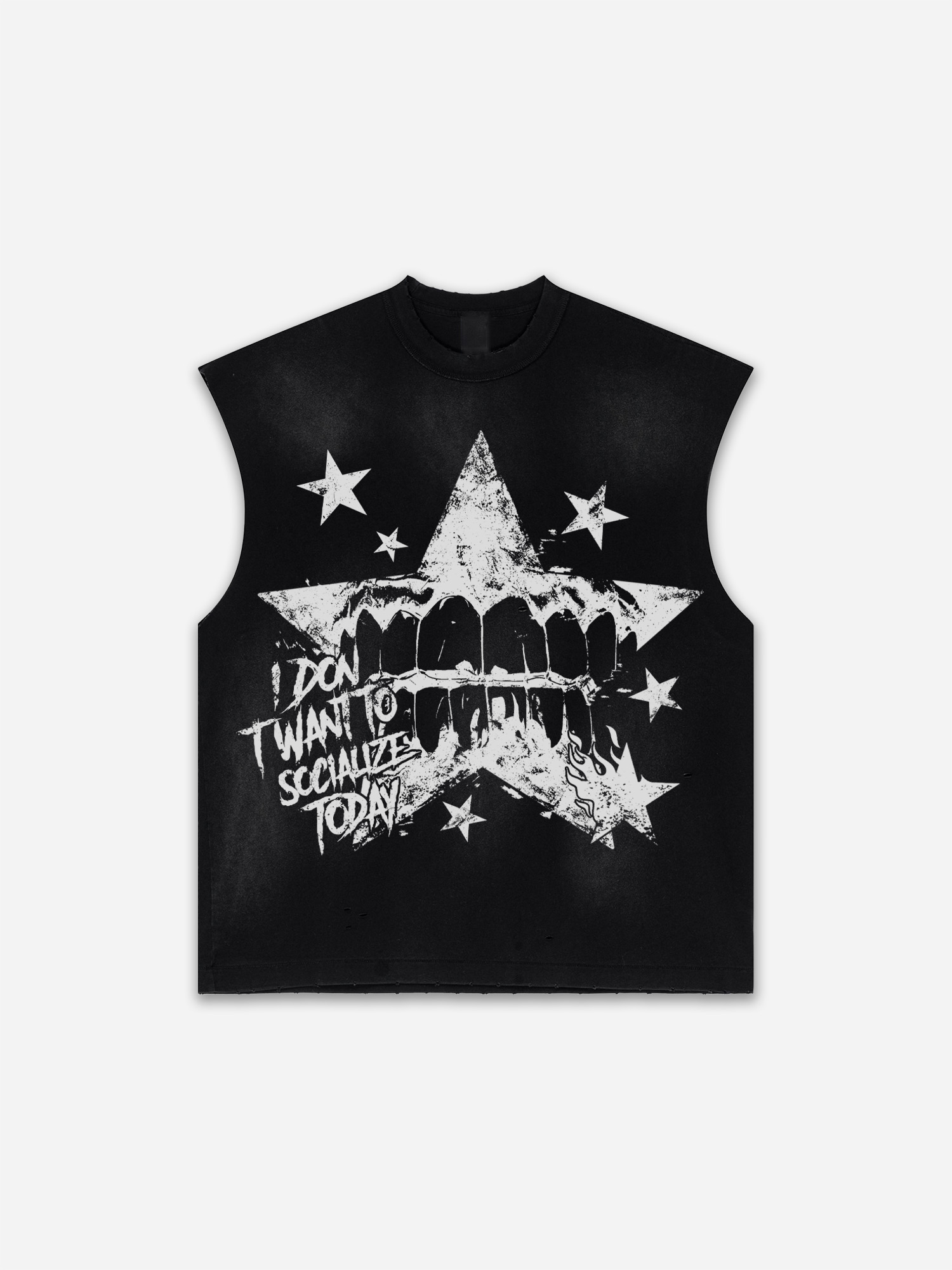 Star Teeth Old Vintage Graphic Distressed Tank Top