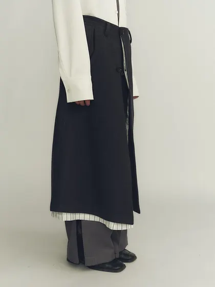 Woolen Intertwined Structure Tailored Wide Trousers