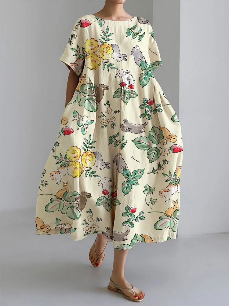 Women's Butterfly Floral Print Casual Dress socialshop