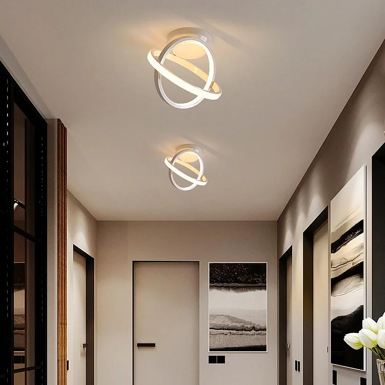 Creative Circles LED Black Modern Ceiling Lights Flush Mount Lighting - Appledas