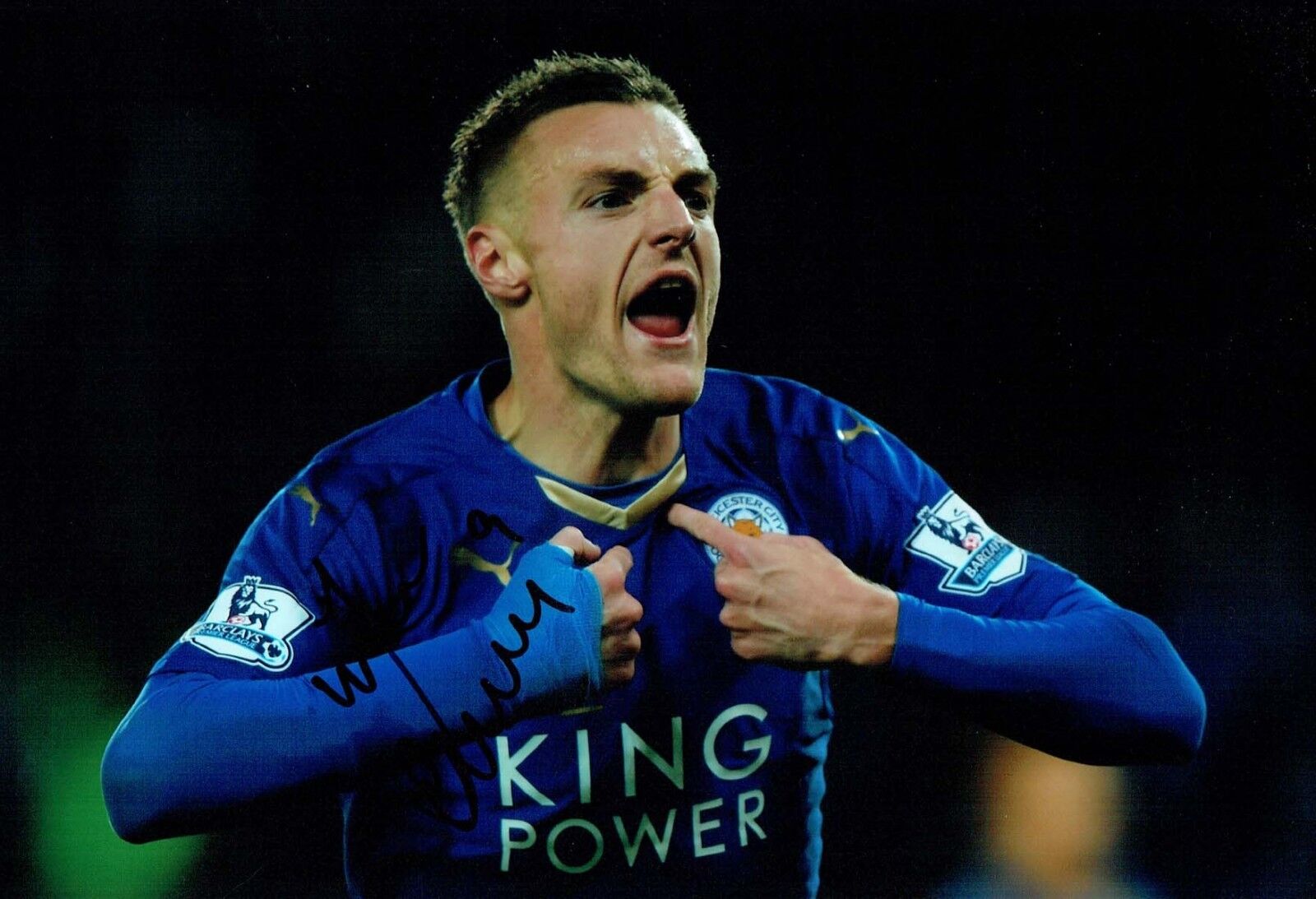 Jamie VARDY Signed Autograph 12x8 Photo Poster painting 3 AFTAL COA Leicester City ENGLAND