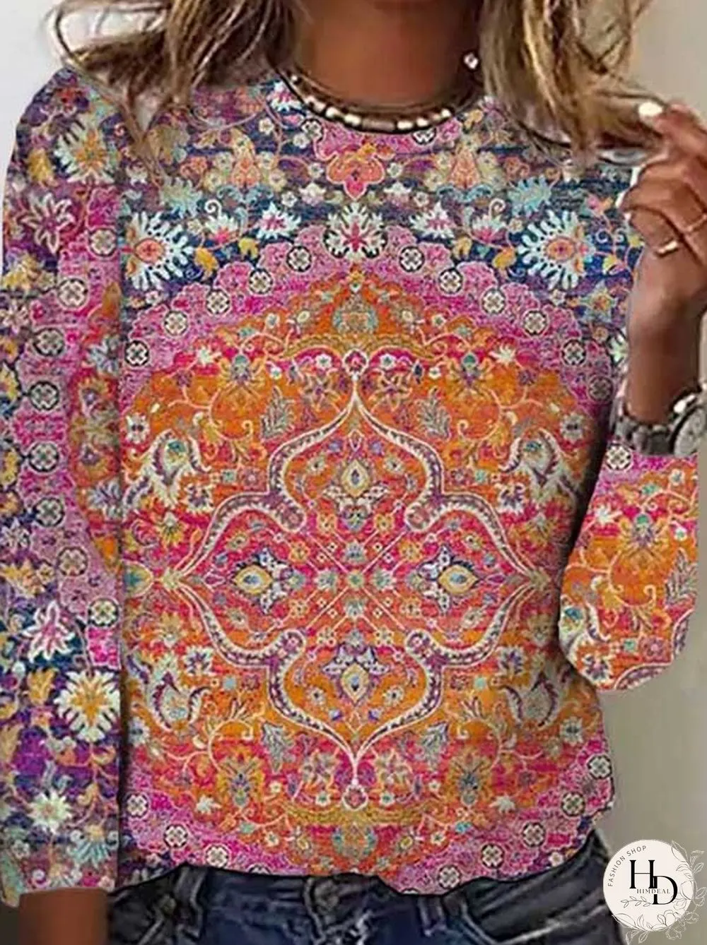 Loose Ethnic Casual T-Shirt